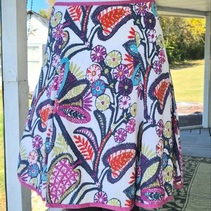 Boden Floral A-Line Cotton Skirt Size 12R